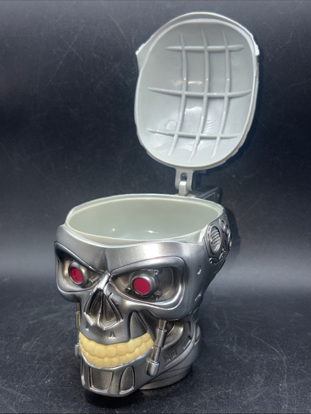 Universal Studios Terminator T-800 Face Silver Tone Collectible Cup Lidded Mug